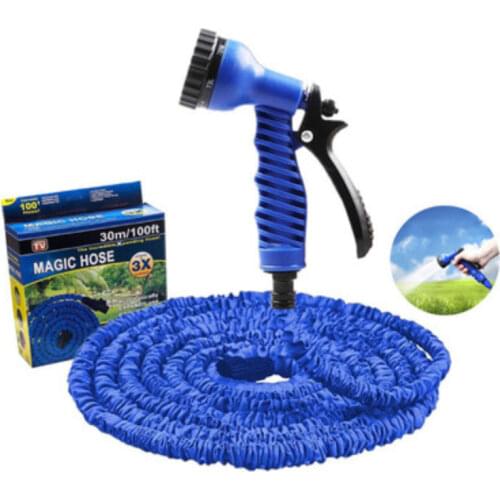 25FT-100FT Expandable Garden High Pressure Water Gun Magic Water Pipe Flexible Hose Garden Watering Car Wash Water Gun Dropship