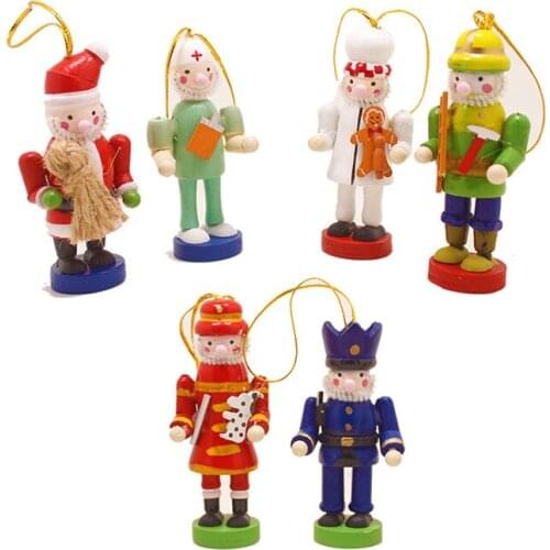 6 Pcs Solid wood Danish Nordic Style Decorations Wall Coffee shop Office Nutcracker Puppet Bar Christmas gift Decoration
