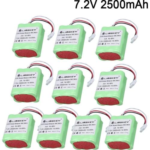 7.2v 2500mAh Ni-MH Battery For iRobot Braava 380t Mopping Robot Braava 380 Mint 5200 Mint 5200C Floor Cleaning/Mopping Robot