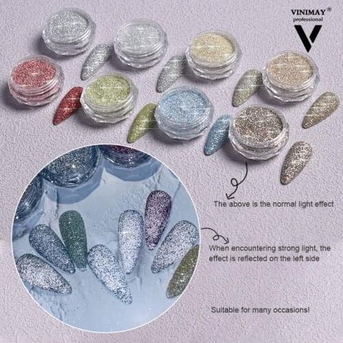VINIMAY Diamond Powder Nail Glitter Nail Art Jewelry Glitter Sequins Colorful Diamond Powder DIY For Manicure Decoration TSLM2