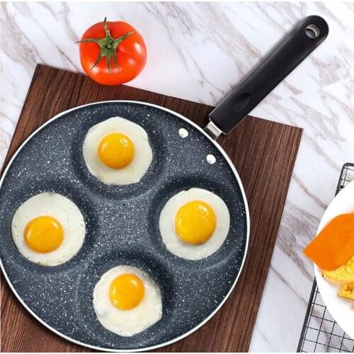Non-stick Pan Four-hole Omelet Pan For Eggs Ham PanCake Maker Frying Pans Creative No Oil-smoke Breakfast Grill Pan Cooking Pot