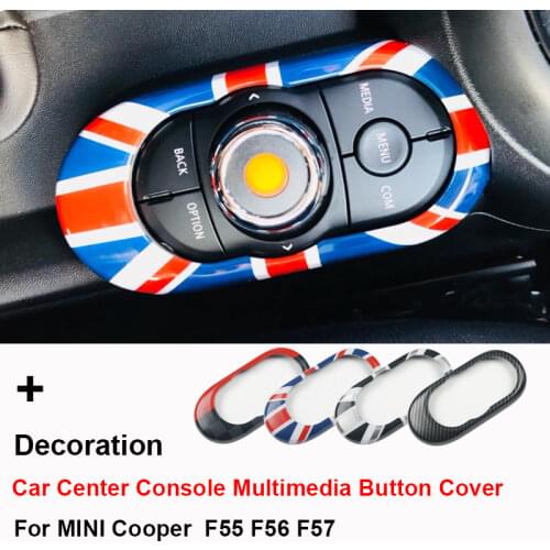 Car Gear Shift Panel Cover Sticker Frame For MINI Cooper S JCW F55 F56 F57 Interior Idrive Knob Around Parts Accessories