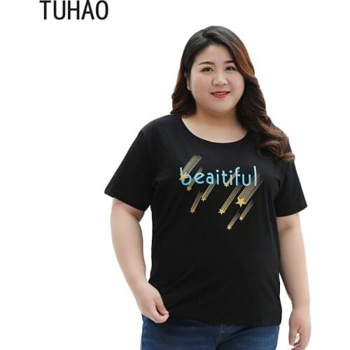 TUHAO Mother Tops and Blouses Shirt 2020 Summer Short-sleeved Shirt 6XL 5XL 4XL 3XL Plus Size Womens Loose Clothes Blouse WM44