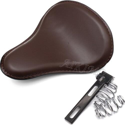 Motorcycle Retro Brown PU Leather Solo Seat Covers For Harley Chopper Bobber Leather Saddle Seat Honda Yamaha Xs650 Custom