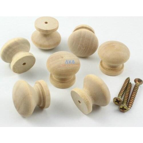 50 Pieces 25mm Wooden Drawer Knob Pull Cabinet Knob Wood Knob Furniture Handle