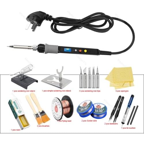 LUXIANZI Electric Soldering Iron Digital Display Temperature Control 80W Repair Rework Tool 220V with Soldering Iron Stand