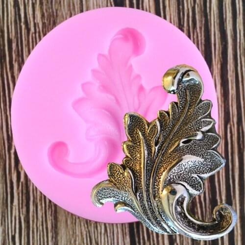 DIY Scroll Leaves Silicone Mold Fondant Cake Decorating Tools Chocolate Mold Polymer Clay Kitchen Baking Moulds