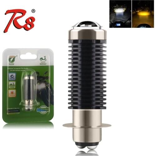 M11W Motorcycle H4 HS1 BA20D P15D Headlight LED Light Bulbs 15W Dual Color Bi-Lens White Yellow Plug And Play For ATV Moped Bike