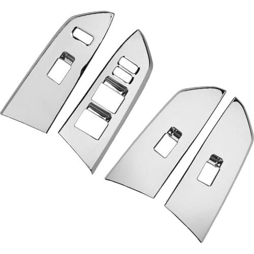 Chrome Door Armrest Window Lift Switch Panel Protection Cover Trim for Toyota - 2014-2020