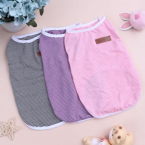 6pcs Summer Striped Dog Shirt Cotton Casual Pet Vest Comfortable Dog Costume Puppy T-Shirt Breathable Dog Clothes camisa perro