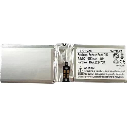 7.5V 2387mAh Li-Polymer Battery Suitable for Microsoft Surface Book CR7 battery Rechargeable Replacement DAK822470K G3HTA020H