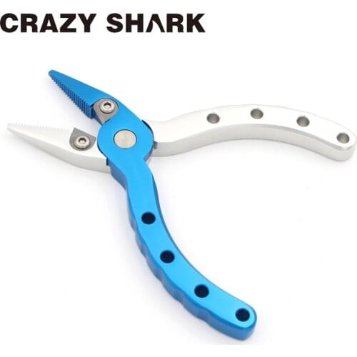 CrazyShark 115mm Mini Portable Fishing Pliers Aluminium Alloy Hook Remover Braid Line Cutting Tools Carp Fishing
