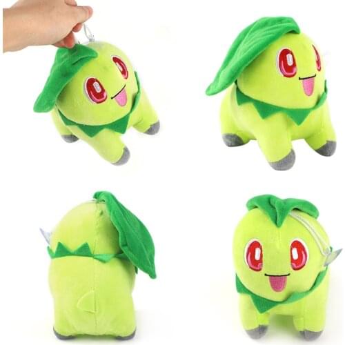 16CM Soft Chikorita Stuffed Pocket Doll Animal Toys Collectible Doll Children Christmas Gift