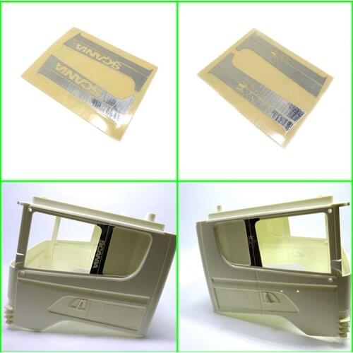 Metal Door Decoration Stickers for 1/14 Tamiya RC Truck Car SCANIA R730 R470 R620 Diy Parts