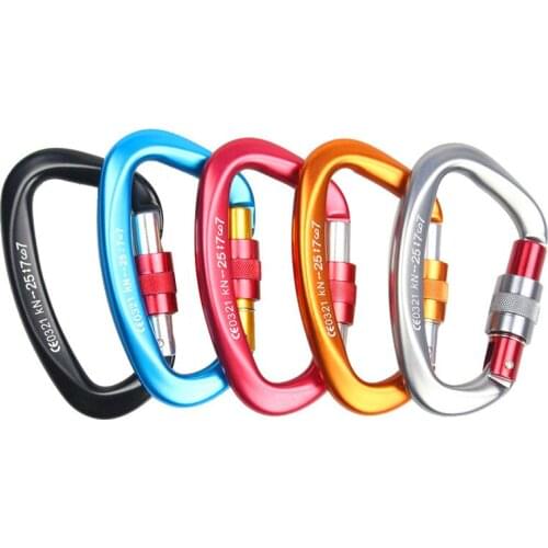 Outdoor Carabiner 25KN Main Lock D type Quick-hanging Aviation Aluminum Buckle Rock Climbing Equipment Hammock Safety Lock