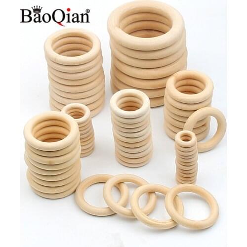 Natural Wood Circle DIY Decoration For Jewelry Making Baby Teething Wooden Ring Crafts Kids Toy Ornaments Accessories 14 Size