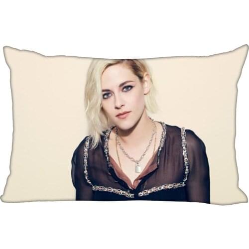 New Custom Kristen Stewart Pillowcase Satin Fabric Pillow Cover Rectangle Zipper Pillow Cases Home Office Wedding Decorative