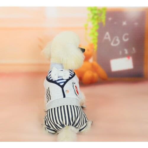 Dog Coat Autumn and Winter New Small Suit Fake Two-piece Four-leg Cotton-padded Jacket Gentleman Bow Tie Dog Clothes