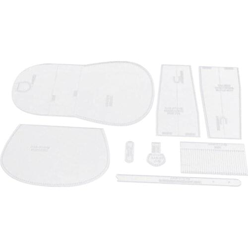 Prettyia 8pcs/Set Acrylic Stencils Clear Templates Shoulder Bag Leathercraft