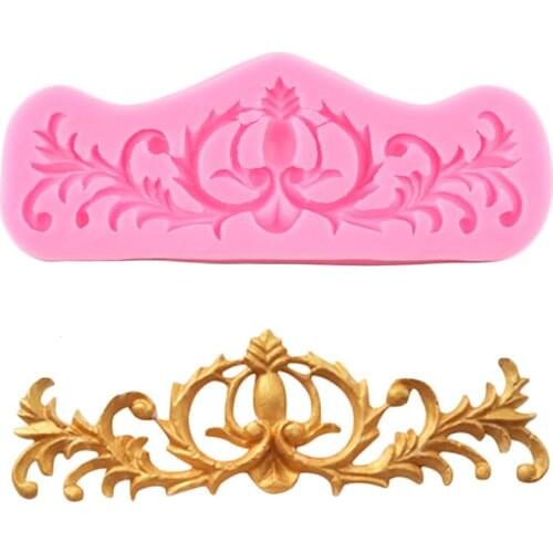 Baroque Relief Cupcake Topper Silicone Mold Wedding Baking Fondant Mould Cake Decorating Tools Candy Polymer Clay Chocolate Mold