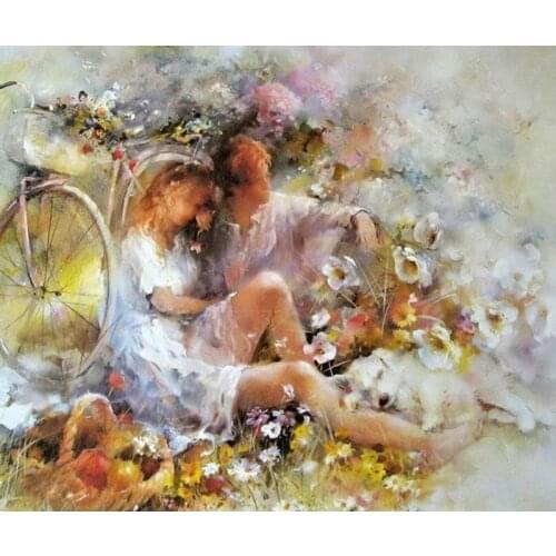 Needlework Diamond Embroidery Fantasy Diamond Painting Lover 3D Pictures Image Stitch Cross Kits Diamond Mosaic Bathroom Decor