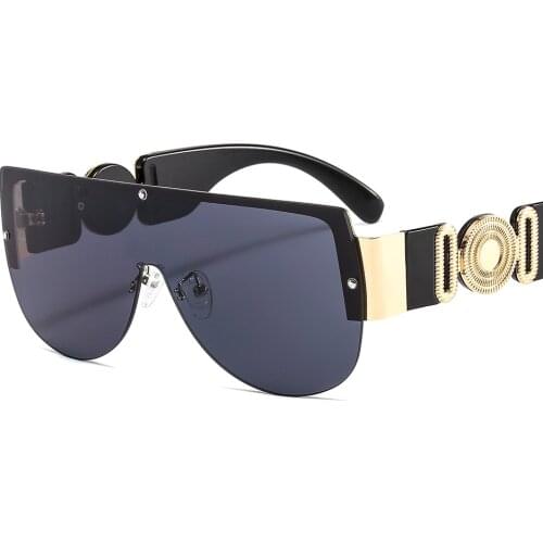 Rimless Sunglasses Square Women Shield Oversized One-Piece Brand Designer Goggle Men Sun Glasses Vintage Big Shades UV400 Oculos