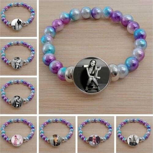 Modern toilet sexy woman bracelet girl smoking and drinking bathroom picture glass cabochon colorful beads bracelet jewelry