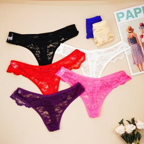 1pc Woman Underwear Lace Thong G String Sexy Erotic Briefs Lingerie T-back Crossing Elastic Bandage Female Womens Panties