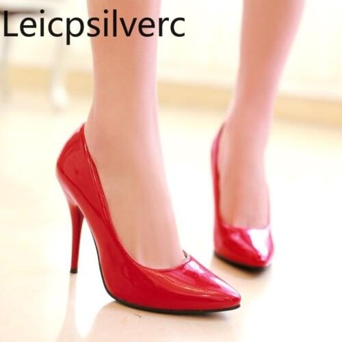 Pumps Spring and autumn new style Shallow mouth Pointed Fine heel High heel Womens shoe plus size 30-48 womens shoes