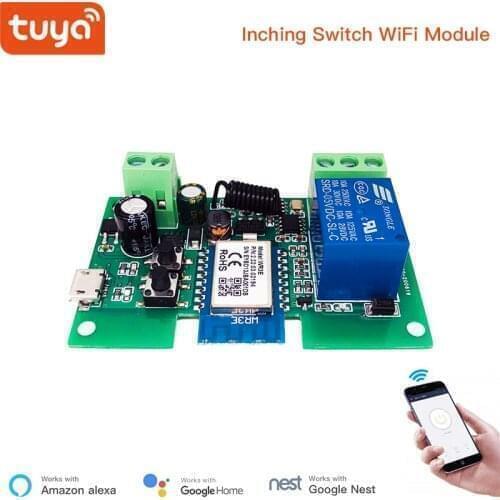 Wifi Smart Light Switch,Wifi Module,1CH DC 5/12/32V RF433 Receive 10A Relays Work with Alexa Google Assistant,Tuya Smart Life