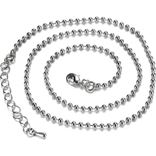 Gold/Rose Gold/ Rhodium Plated 45cm Ball Chain for Coin Pendant Necklace Bead Chain for Women Jewelry NBC001