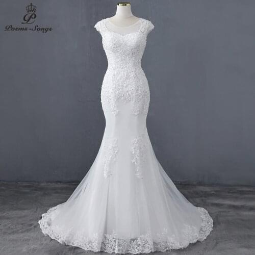 Elegant Sexy sleeveless mermaid wedding dress wedding gowns marriage bride dress vestidos de novia robe de mariee