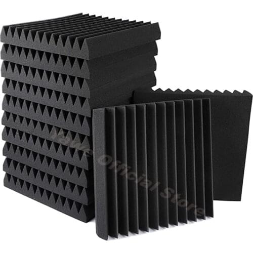 24PCS 30*30*2.5cm Studio Acoustic Foam Sound Foam Sound Proofing Protective Sponge Soundproof Absorption Treatment Panel
