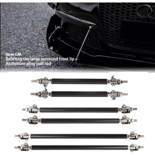 100mm/150mm/200mm Universal Adjustable Racing Front Bumper Lip Splitter Rod Strut Tie Bar Support Kit Saving Drilling Hole