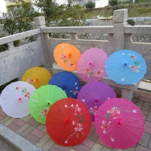 100pcs/lot Alibaba China Factory For Promotion Cheap Price Outdoor Decoration Umbrellas For Wedding Silk Bamboo Umbrella