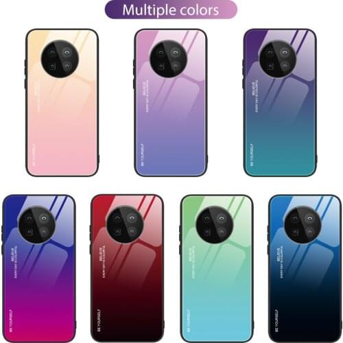 150Pcs/Lot Gradient Tempered Glass Back Phone Case For Huawei P40 Lite E 5G Mate 40 Pro