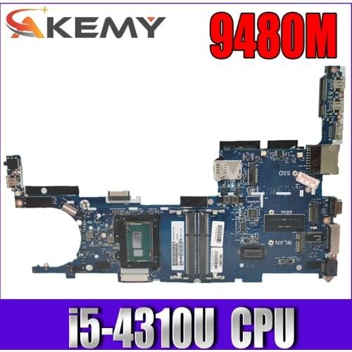 769718-601 769718-501 769718-001 HSTNN-I10C 6050A2648201-MB-A02 for HP EliteBook Folio 9480M Laptop Motherboard SR1EE i5-4310U