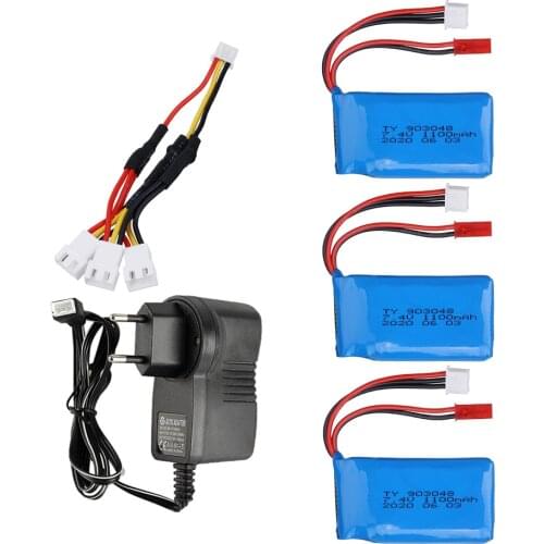 3Pcs for Wltoys A949 A959 A969 A979 K929 LiPo Battery 7.4V 1100mah 903048 25c Lipo Battery For RC Cars Boats Drone