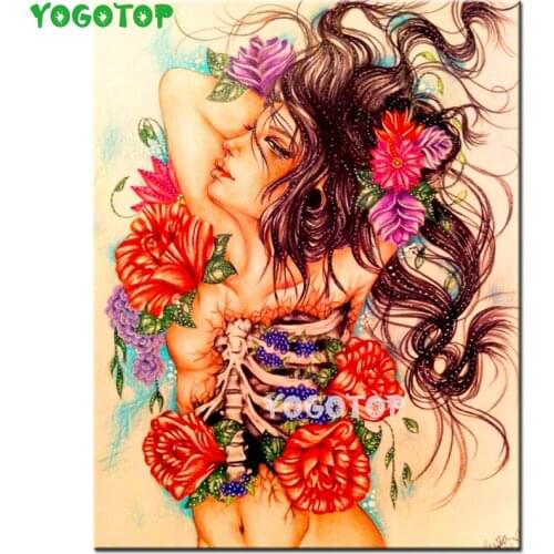 Skull Woman diy diamond painting handmade Beautiful Woman diamond embroidery full Square round drill mosaic Diamant art,YY5383