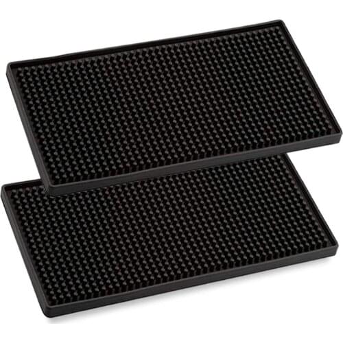 Black Pvc Tableware Mat Soft Rubber Mat For Bar Home Restaurant Dining Table Drain Insulation Mat for Wine Glasses Tableware