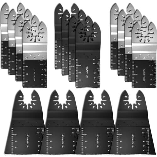 16 Pcs 35/65mm Bi-metal Oscillating Multi Tool Saw Blades Quick Release Professional Metal Cutting Power Tools Accessories