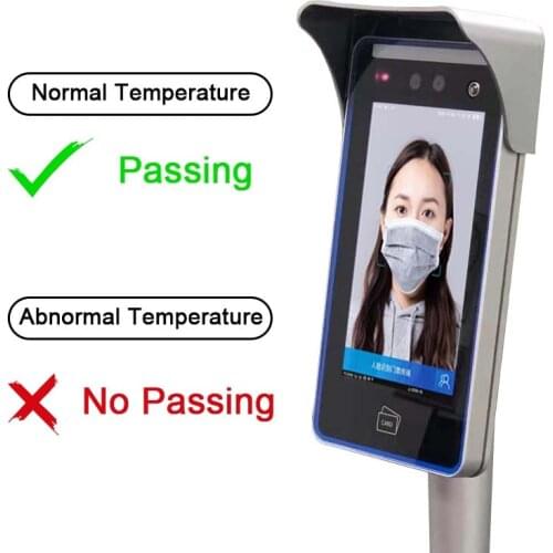 Face Recognition Temperature Measurement Terminal IR Infrared System Non-Contact Body Thermometer Thermal Camera Warning Image