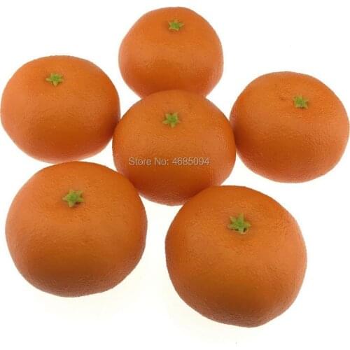 Gresorth 6pcs Artificial Orange Decoration Fake Tangerine Fruit Home House Kitchen Table Food Show Model