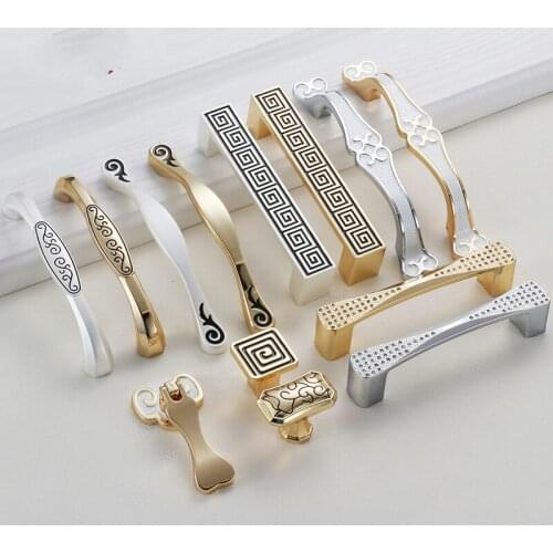JD Chinese Gold Silver Cabinet Handles Kitchen Handle Luxury Drawer Pulls Wardrobe Door Cabinet Knob Furniture Handle Hardware