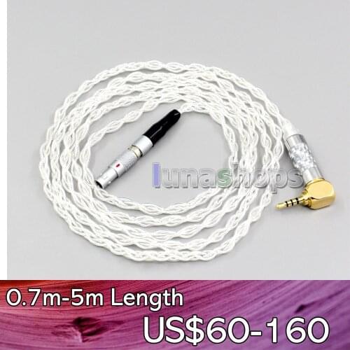 LN006788 4.4mm 3.5mm XLR 2.5mm 99% Pure Silver 4 Core Earphone Cable For AKG K812 K872 Reference Headphone
