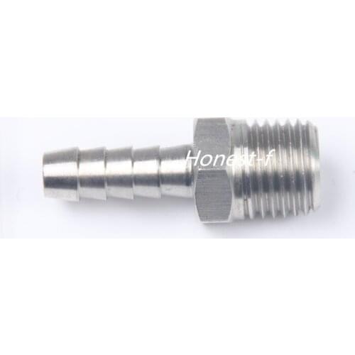 LTWFITTING Bar Production Stainless Steel 316 Barb Fitting Coupler / Connector 1/4" Hose ID x 1/4" Male NPT Air Fuel Water
