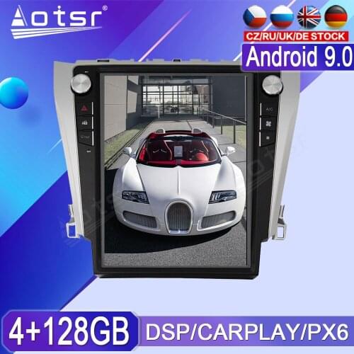 4+128GB For Toyota Camry Android Radio Tape Recorder 2012-2016 Car Multimedia Player Stereo Head Unit PX6 Tesla GPS Navi Audio