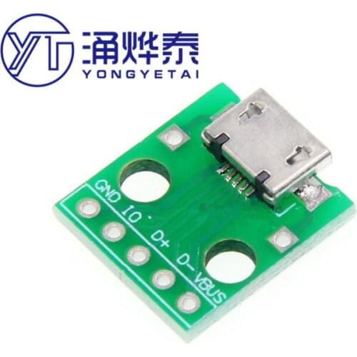 Micro usb to dip female B type patch to straight plug USB adapter board welded female