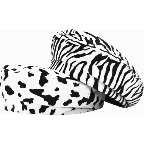 Newest women casual cotton Zebra Printed pumpkin artist cap Ladies thick warm milk round Berets LVYI063
