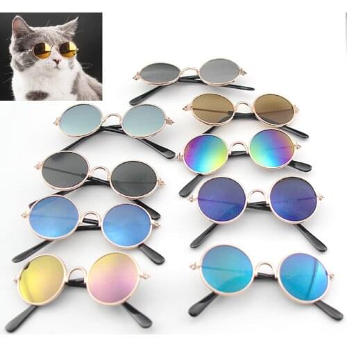 Pet Products Lovely Vintage Round Pet Cat Sunglasses Reflection Eye wear glasses For Small Dog Cat Pet Photos Props Accessories